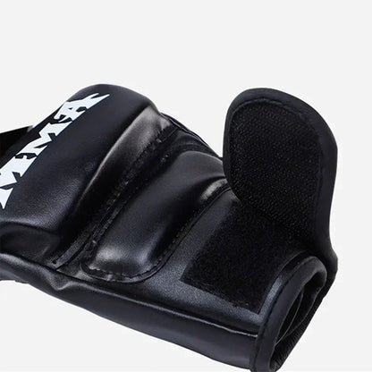 1 Pair Of Pu Boxing Gloves Mma Gloves Half Finger Sandbag Taekwondo Muay Thai Gloves Professional Boxing Training Equipment