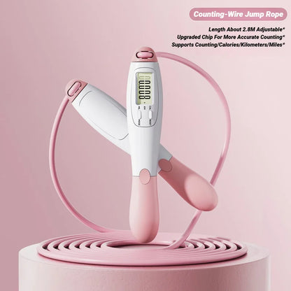 Digital Counting Jump Rope | Adjustable Steel Cable for Fitness/Exam