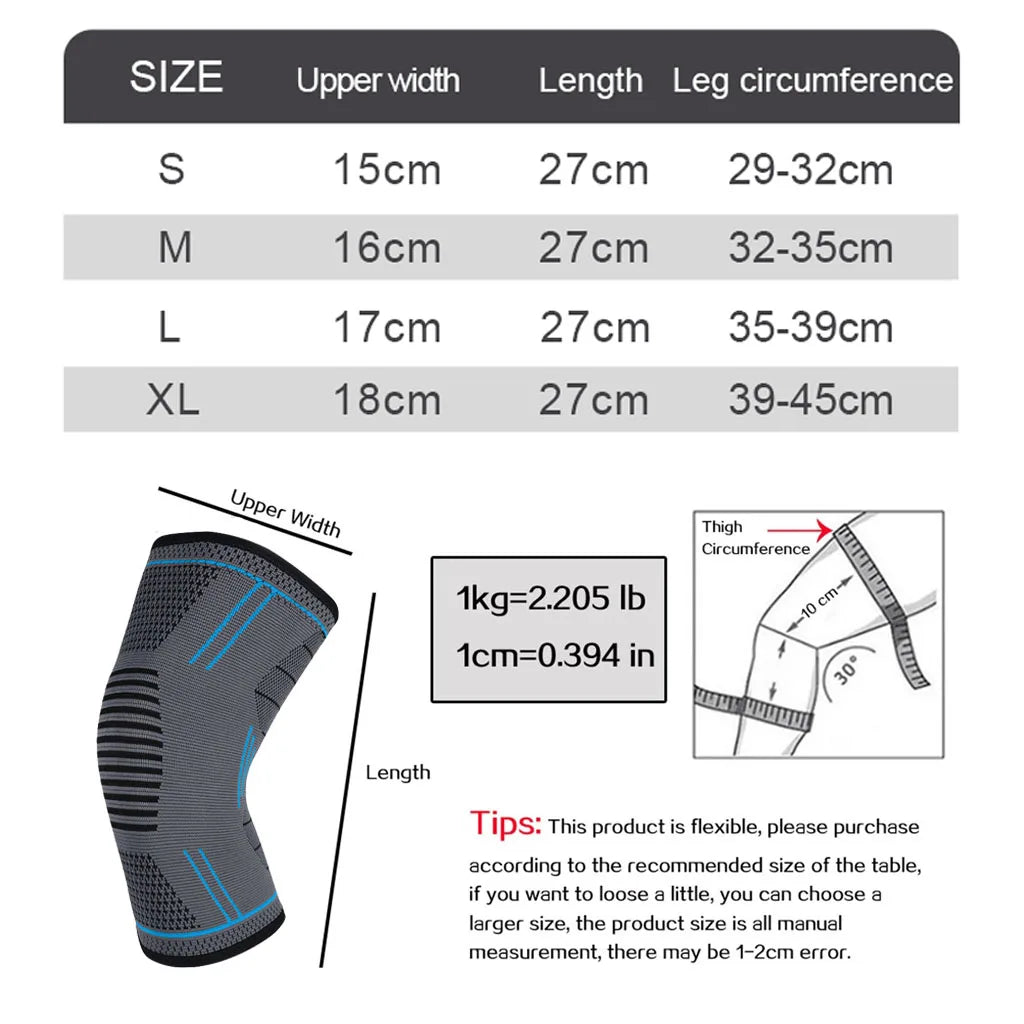 1PC Compression Knee Sleeve | Spring Stabilized Gym & Sport Support