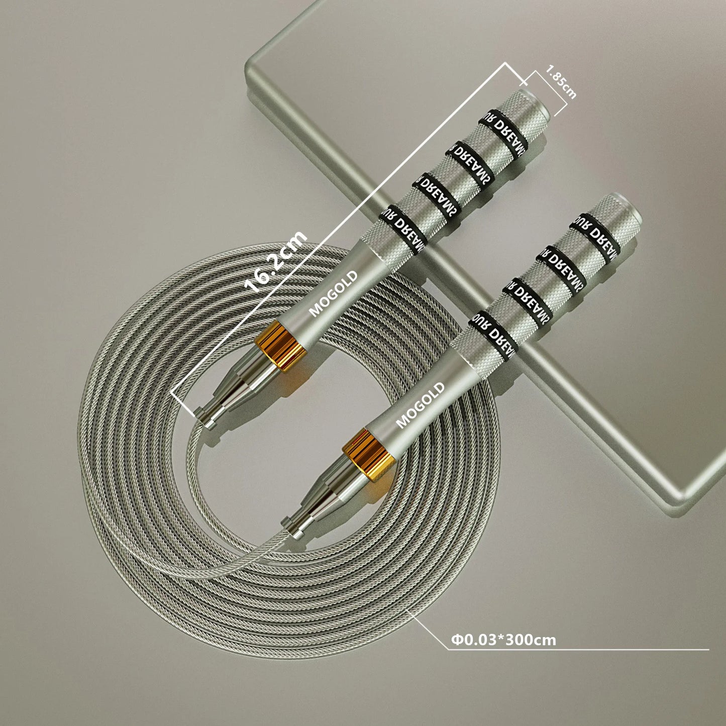 Self-Locking Speed Jump Rope – Aluminum Alloy Handles, Adjustable Length. Perfect for aerobics, fitness training, and speed workouts